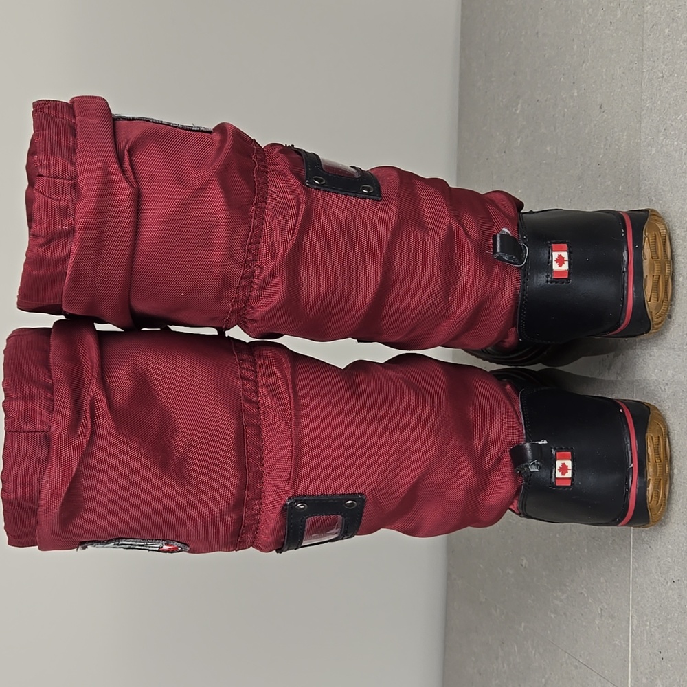 Pajar Red Tall Lace-Up Winter Boots Alpine Chalet Chic Snowcore, Size 6 - Picture 5 of 12